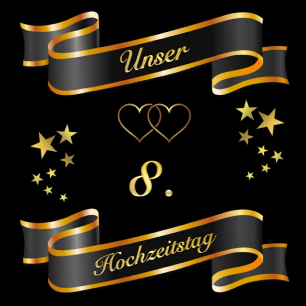 Amazon.com: Unser 8. Hochzeitstag Blechhochzeit Fotoalbum & Gästebuch ...